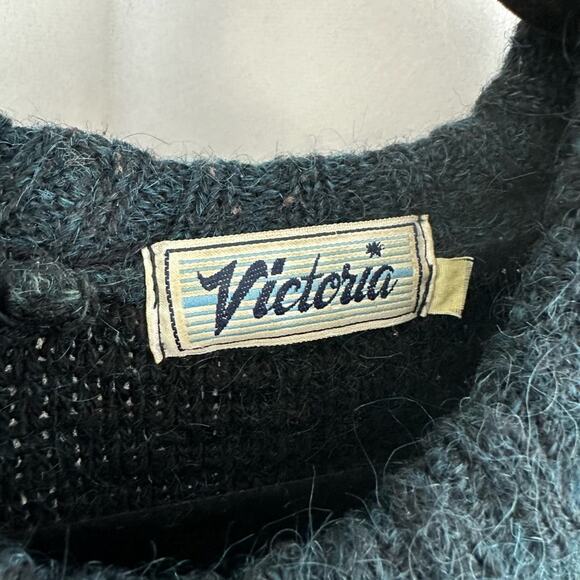 Vintage Men's Baggy Patterned Knit Crewneck Sweater Size Large - Picture 3 of 7